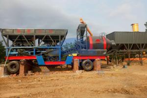 China Compact 35m3/H YHZG35 Mobile Ready Mix Concrete Plant factory