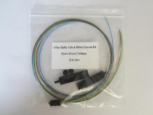 China 12 / 6 Fibers Ribbon Fan Out Kit 52'' Tubing Hytrel Cable 900μM 0.9mm factory