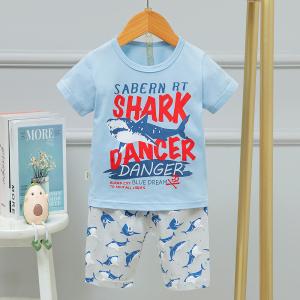 China Fierce Shark Korean Air Conditioned Suits Children'S Pajamas Shorts Sets factory