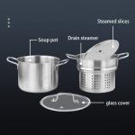Home Cooking Stackable Steamer Pot Stainless Steel 22cm Soup Stock Pot