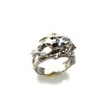 Fashion Jewelry Pave Green Cubic Zircon Sterling Silver Frog Ring(F14)