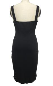 China Cotton Material Custom Womens Dresses Black Color Sleeveless Short Dress factory
