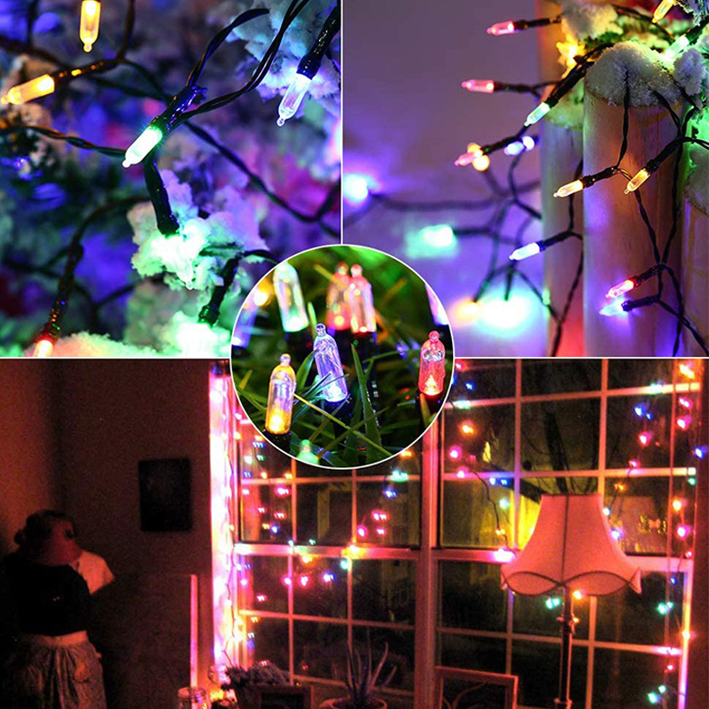 10M 100LED Battery Operated 8 Modes Wedding Holiday Party Home 110V Waterproof Outdoor Christmas Decorations Mini String Lights