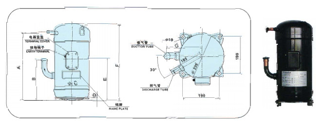 Stainless Steel Daikin JT335D-Y1L 12HP Electric Scroll Compressor