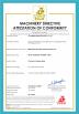 Chongqing Degold Machine Co., Ltd. Certifications