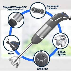 China Multifunction Portable Hand Blender BPA Free 12 Speed Low Noise factory