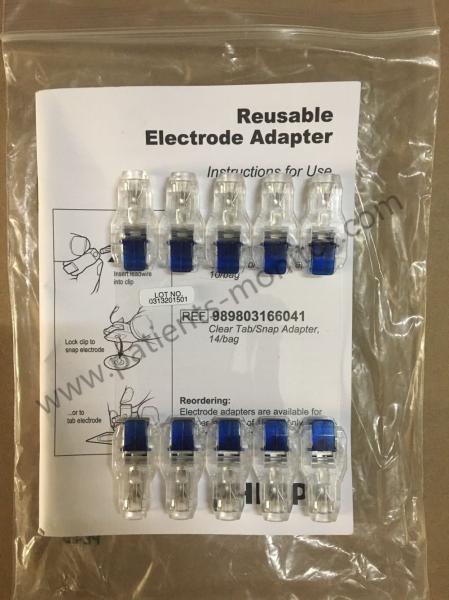 989803166031 ECG Replacement Parts PHiliph Reusable Electrode Adapter Clear Tab