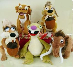 China Ice Age Stuffed Animals Cartoon Plush Toys For Collection , Brown factory
