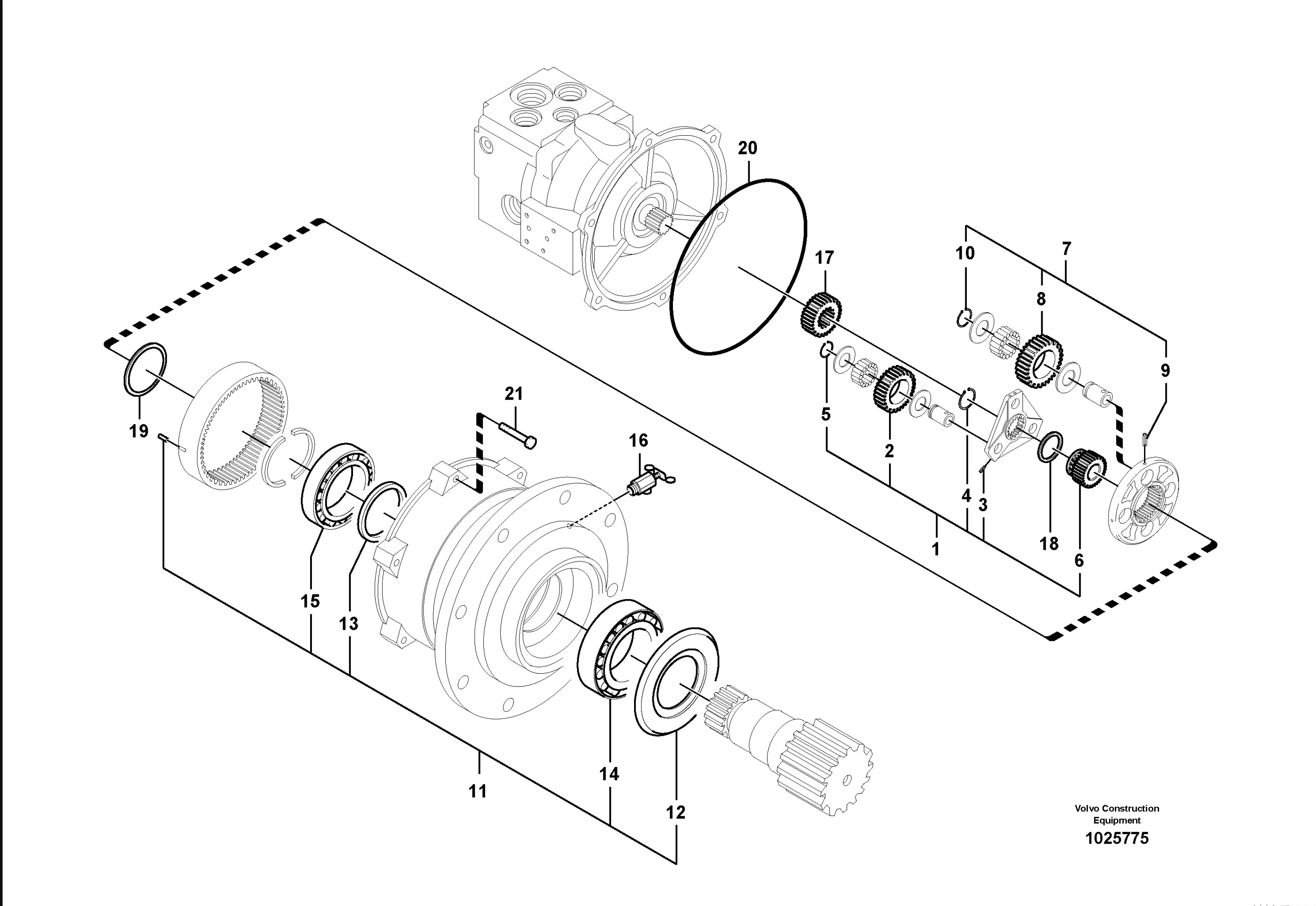 VOE14529547 Excavator Swing Motor EC55 Slewing Reduction Gearbox