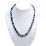 Luxury Luster Blue Round 10mm Shell Pearls Necklace 22 inches (N10612)