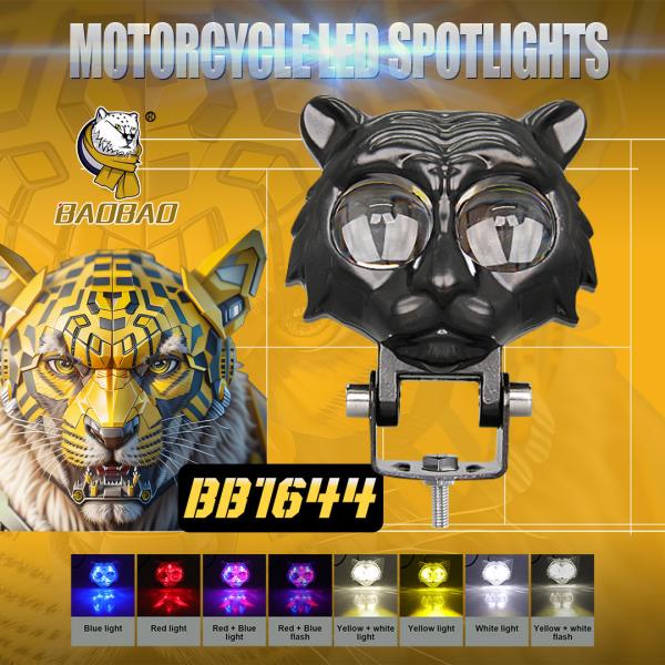 Black Tiger Molding White Yellow Flash Bulb Motorbike LED Headlight External