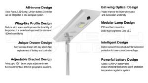 China HT-SS-D350 3500lm~4500lm all in one solar led street light, Luminaires de rue,Lampadaire Solaire Puissant factory