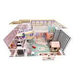 Pink Fantasy Indoors Playground Equipment 90 Squares Soft Indoor Playground