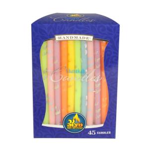China 45pk 100% paraffin wax unscented happy chanukah art chanukah candles packed into gift box factory
