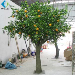 China Fiberglass Trunk Artificial Fruit Tree , Indoor Decoration Fake Orange Tree factory