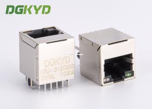 China Vertical entry cat6 RJ45 connector Gigabit Magnetic Jack w / bi - color LED factory
