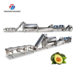 China 380V Fruit And Vegetable Processing Line Sweet Potato Picking Hair Roller Bubble Cleaning Drying Cutting Machine factory