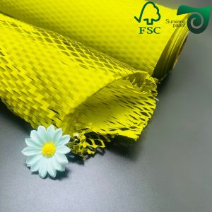 FSC 100gsm RED Brown Honeycomb Paper Wrap Eco Cushion For E Commerce Fragile