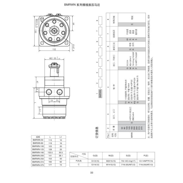 1-1/4" Tapered Hydraulic Wheel Motor Omron 375 Orbit Motor Shaft 4 Bolt Mount