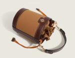 OEM Womens Crossbody Messenger Bag Polyester Lining Round Bucket Bag