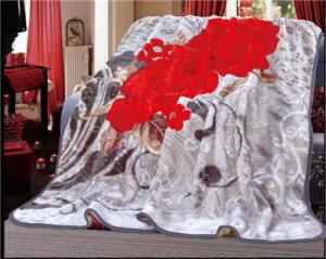China Flower Printed Blankets 100% Polyester 1ply/2ply to choose New Pattern factory
