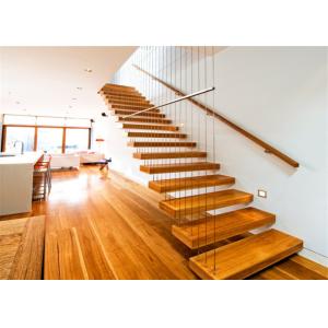 Prima Prefabricated Open Tread Stairs With Glass , Unique Floating Appearance