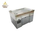Stainless Steel Mobile Teppanyaki Grill Electromagnetic Heating Upper Exhaustion