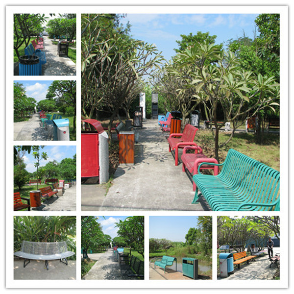 Rustproof Circular Garden Tree Seats With Solid Wood Metal Material ODM