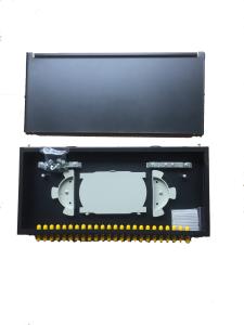 China 24 Ports Fiber Optic Panel , 1U Rack Mount Patch Panel With ST Simplex Adapters factory