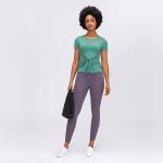 300gsm Front Straps Activewear T Shirts Padded Short Sleeve Twist Front T Shirts