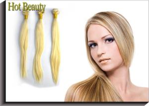 China Russian Remy Human Hair Extensions Clean And Neat Straight 613# Blonde factory