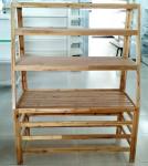 Wooden Bakery Shop Storage Shelving / Slatwall Display Rack For Supermarket