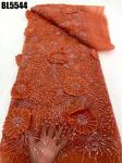 fashion fabric Dubai Lace Fabric Handmade embroidery beaded bridal lace fabric
