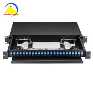 China Cold Rolled Steel 1U 19&quot; SC Fiber Optic Patch Panel 24 Port factory