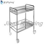 2 Layers Stainless Steel Movable Hospital Instrument Medical Trolley Cart