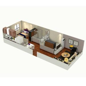 China Zontop Modern Cheap Tiny Light Steel Expandable Assemble Concrete Glass Home Prefab Container Modular House factory