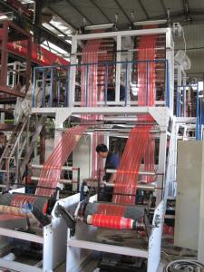 China LDPE / HDPE Double Head Film Blowing Machine Used For Double Color plastic bags factory