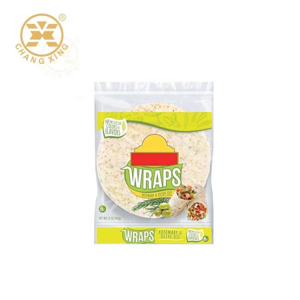 China Tortillas VMPET Wraps Recycled Bakery Packaging Printed 500g Sandwich Packaging Bag factory