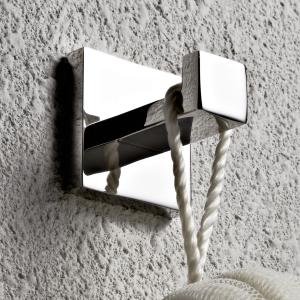 China Polished Bathroom Robe Hooks Square Stainless Steel Towel Hook Wall Mounted factory