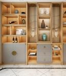 Ash Wood Corner Bedroom Bookshelf Wall Solid Wooden Upholstery
