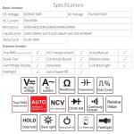 21E Intelligent Digital Clamp Meter NCV Electronic Repair Tool 1000v True Rms