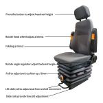 Loader Driver's Seat with Mechanical Shock Absorber and 180 Degree Armrest