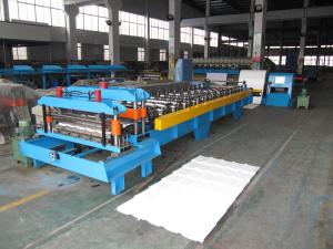 China Steel Tile Roll Forming Machine With Single Press Model, High Speed Tile Forming Machine factory