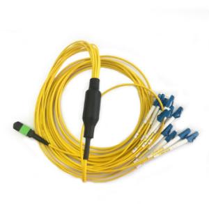 China 12 Cord Connector MPO / UPC LC / UPC Fiber Optic Patch Cord Yellow factory
