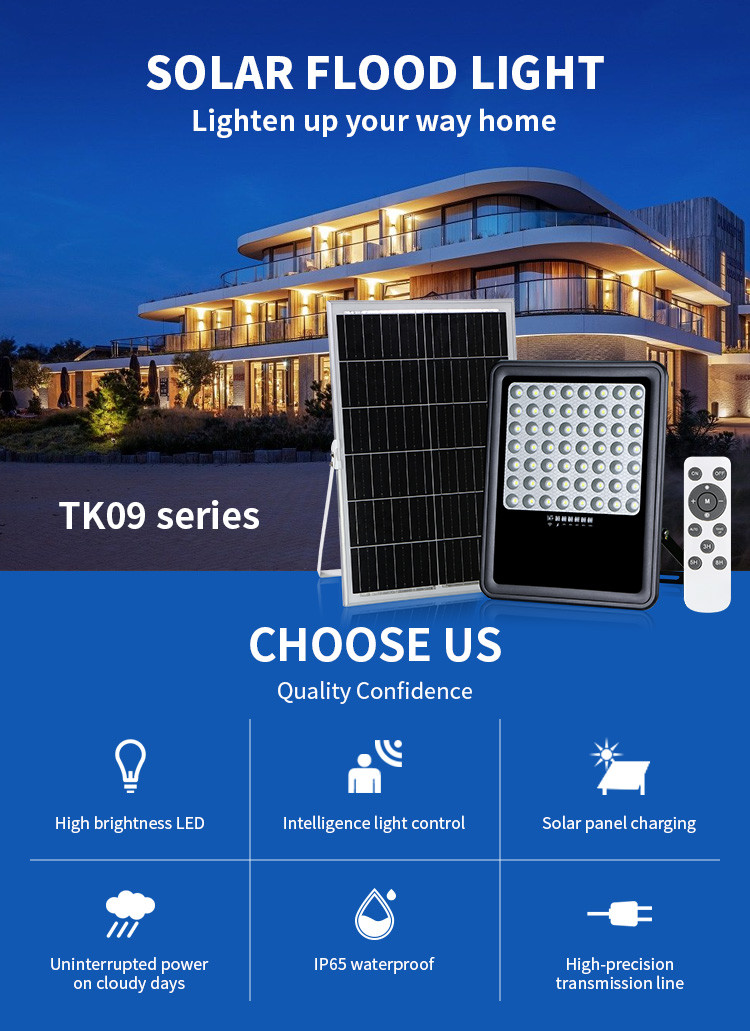 100 W 150 W 200 W LED Solar Outdoor Flood Lights Ground Mounted Projector Light Builders
