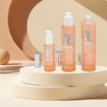 Cosmetics Packaging Silver-plated Large Cap Pink Transparent Glass Lotion Bottle
