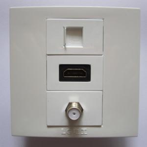 China Modern Outlet HDMI + RJ45+ Digital TV F Head Socket For Home Sockets Panel White Color factory