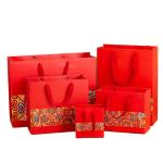 Custom Design Logo Red Exquisite Special Paper Packaging Bag Shopping Gift Bags