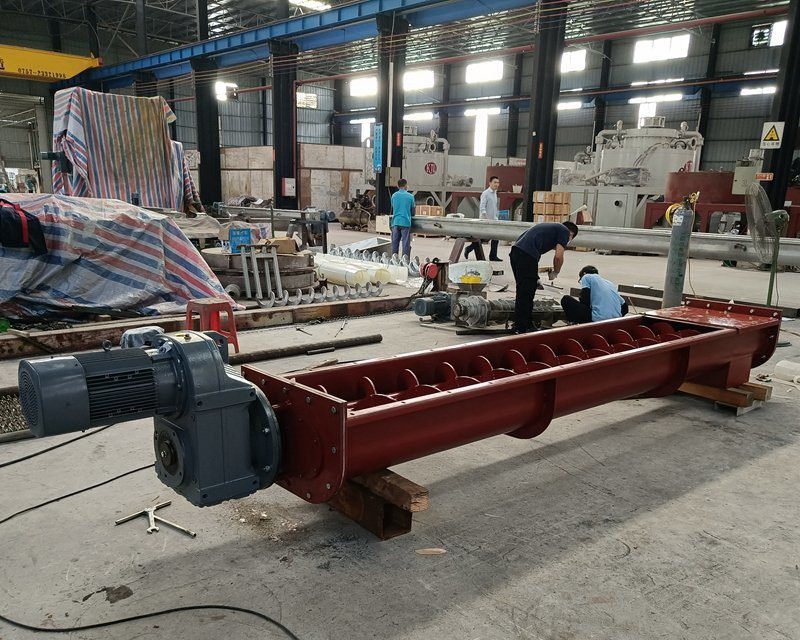 OEM Custom Carbon Steel Double Shaft Screw Conveyor Manufacturer Screw Auger Conveyor