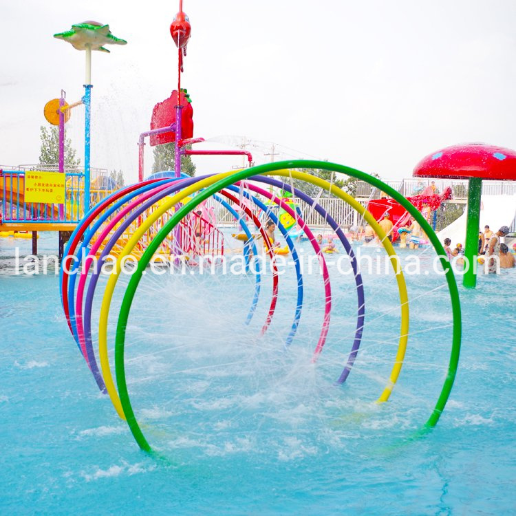 Splash Pad Water Park Equipment Fiberglass Colorful Rainbow Ring